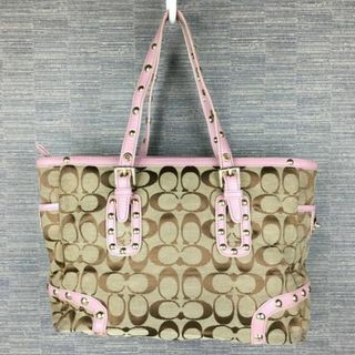 COACH - COACH/コーチ　ハンド/トートバッグ　茶/ブラウン×ピンク　シグネチャー　管NO.B26-7 #BUZZBERG