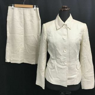 日本製★ヨンドシー/4℃★セットアップ/ロングスカートスーツ【38/レディース上下M/アイボリー/ivory/白】Jackets/skirt/Set up◆zBH686 #BUZZBERG(スーツ)