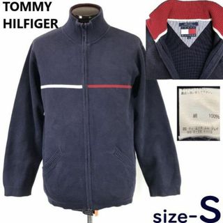 トミーヒルフィガー/TOMMY HILFIGER★ジップアップ/ニットジャケット/ブルゾン【メンズS/紺/navy/ハイネック】アウター/Jumper◆cBH748 ＃BUZZBERG(ブルゾン)