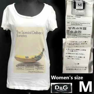 日本正規代理店タグ★D＆G /DOLCE&GABBANA★バナナプリント/半袖Tシャツ【レディースM/白/white】ジャパン/Tops/Shirts◆cBH754 ＃BUZZBERG(Tシャツ(半袖/袖なし))