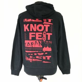 ノットフェス/KNOT FEST JAPAN 2014★フルジップアップパーカー【メンズM/黒/black】幕張メッセ/SLIPKNOT/スリップノット/Tops◆cBH619 #BUZZBERG(パーカー)