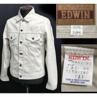 エドウィン/EDWIN★5461-51/白デニムジャケット/Gジャン【メンズL/ベージュ】Jacket/Jumper◆cBH755 ＃BUZZBERG(Gジャン/デニムジャケット)