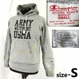 USA製/赤タグ★チャンピオン/Champion★REVERSE WEAVE/ARMY USMA/スウェットパーカー【メンズM/ライトグレー】裏起毛/復刻リバースウィーブ/hoodie◆cBH718 ＃BUZZBERG(パーカー)