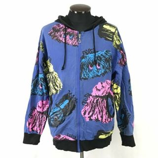 ギャラクシー/galaxxxy★注目柄！原宿系/ジップアップパーカー【メンズM-L程度/紺×黒/navy×black】Jacket/Jumper/Parker◆mBH723 ＃BUZZBERG(パーカー)