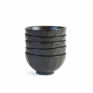 戸松商店 【まとめ買い】5個 茶碗 色釉黒型入飯茶碗 美濃焼 国産 電子レンジ・(食器)