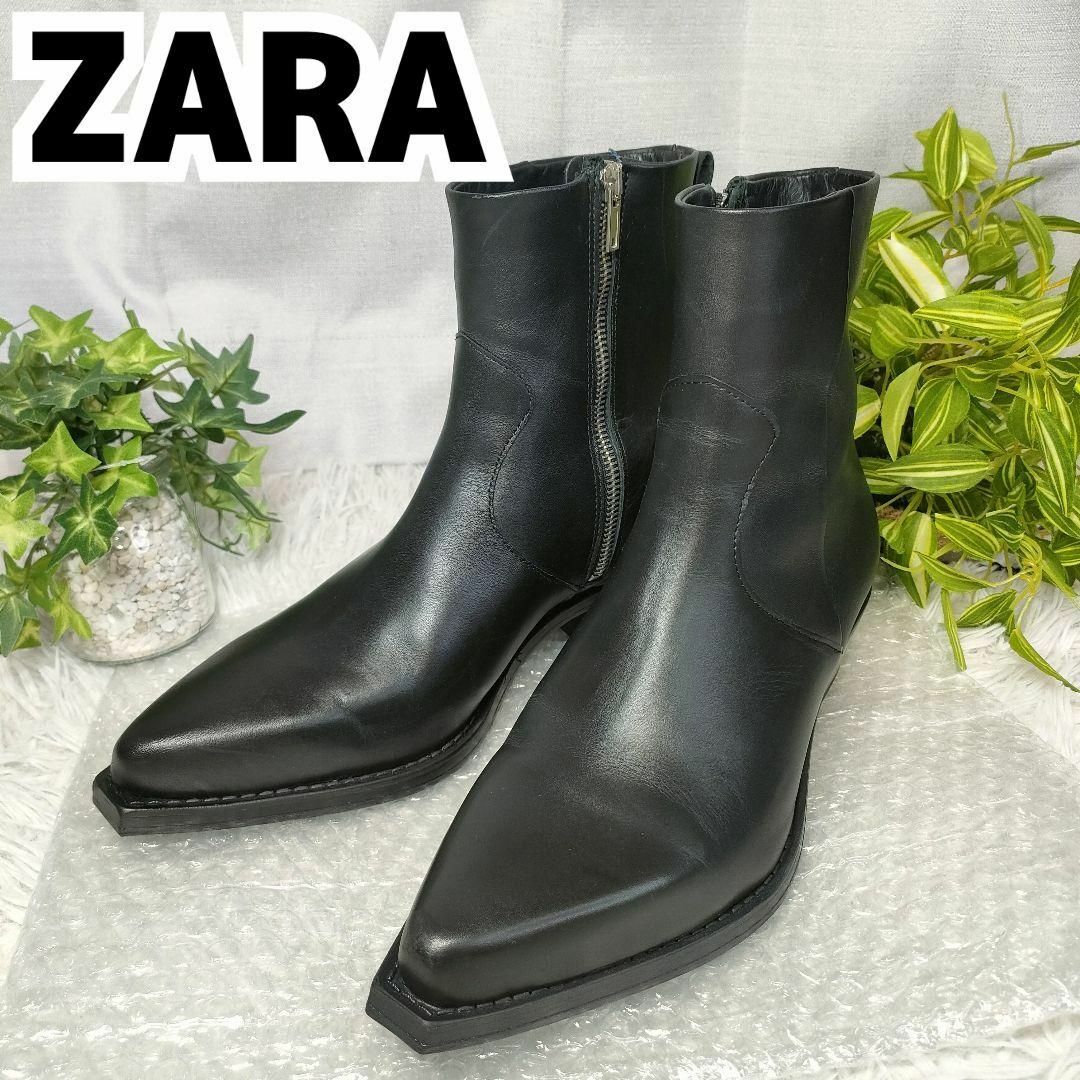 ZARA - ザラ ヒールブーツ ブラック ZARA サイドゴアブーツ 黒 ZARA - ザラ ヒールブーツ ブラック ZARA サイドゴアブーツ 黒