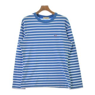 MAISON KITSUNE Tシャツ・カットソー L 青x白(ボーダー) 【古着】【中古】(Tシャツ/カットソー(半袖/袖なし))