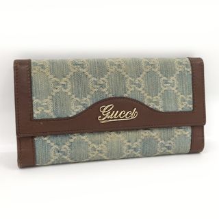 グッチ(Gucci)のGUCCI 2つ折り財布 レザー デニム 282411(財布)