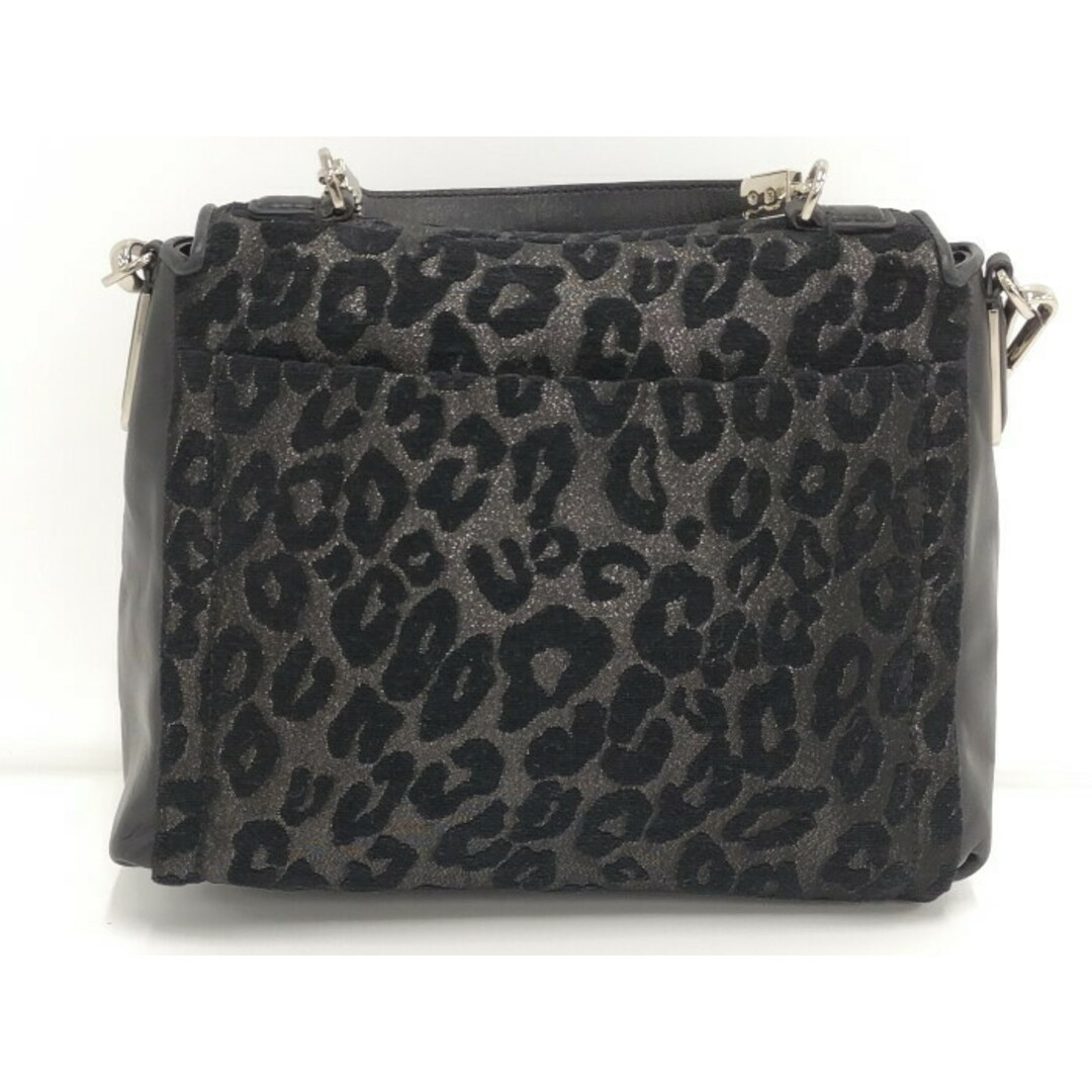 COACH - COACH 2WAY ショルダーバッグ ベロア ヒョウ柄 ブラック COACH - COACH 2WAY ショルダーバッグ ベロア ヒョウ柄 ブラック