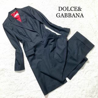 ドルチェアンドガッバーナ(DOLCE&GABBANA)の【未使用級】DOLCE&GABBANA スーツ コート グレー ストライプ 38(スーツ)