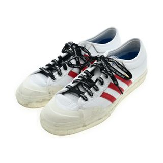 アディダス(adidas)のadidas アディダス スニーカー 28.5cm 白x赤 【古着】【中古】(スニーカー)