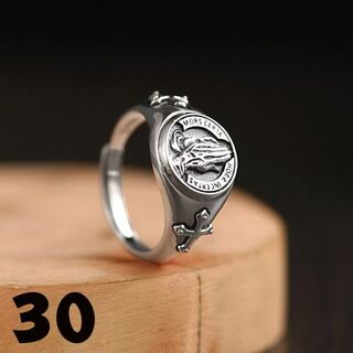 シルバー925 メンズ 指輪  ファッション リング 調整可 個性 11(ピアス)