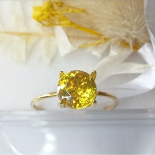 【1点もの】イエロースファレライト　1.84ct　大粒　天然石　リング　指輪(リング(指輪))