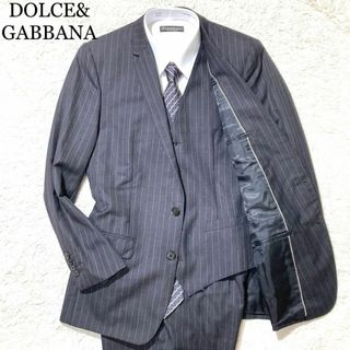 ドルチェアンドガッバーナ(DOLCE&GABBANA)の【未使用級】DOLCE&GABBANA スリーピース グレー ストライプ 46(その他)