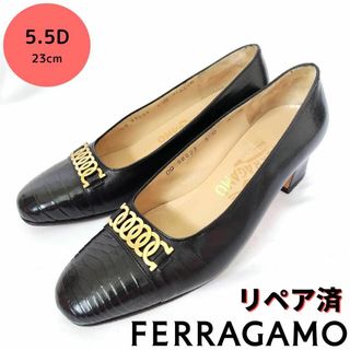 サルヴァトーレフェラガモ(Salvatore Ferragamo)の美品❤フェラガモ【Ferragamo】6連 ガンチーニ パンプス(ハイヒール/パンプス)