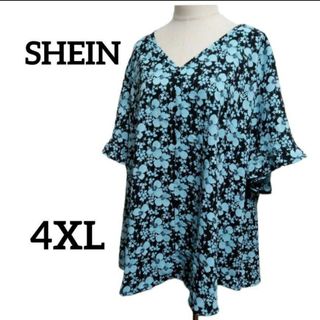 シーイン(SHEIN)の美品 SHEIN シーイン 4XL ゆるふわ シフォン チュニック ワンピース(チュニック)