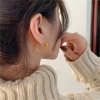 【再入荷】結び目ピアス ステンレス ゴールド レディース シンプル (ピアス)