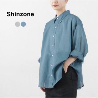 Shinzone - シンゾーン　シアーダディシャツ　ブルー　ビッグシャツ　レディース　長袖