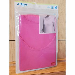 UNIQLO - UNIQLO AIRism UネックT (半袖) M レッド バスト80~86 UNIQLO - UNIQLO AIRism UネックT (半袖) M レッド バスト80~86
