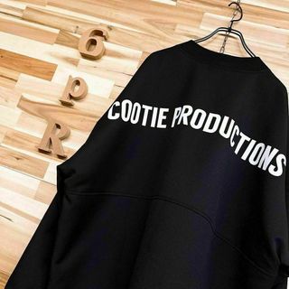 COOTIE - 完売/美品【クーティー】バックロゴ オーバーサイズ 長袖Tシャツ L 黒×白