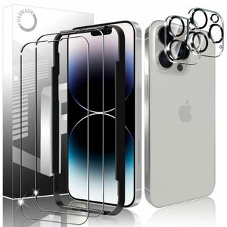 iPhone 14 Pro ガイド付き　保護フィルム  カメラフィルム 計4枚(保護フィルム)