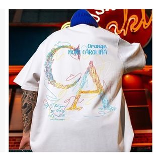 【人気商品】アルファベット プリント 半袖 XL ヒップホップ オーバーサイズ(Tシャツ/カットソー(半袖/袖なし))