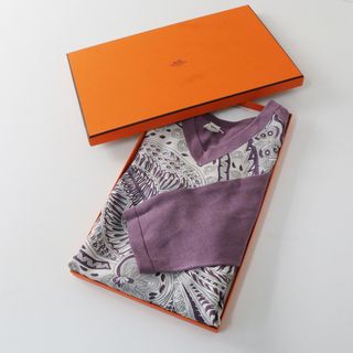 エルメス(Hermes)のJPタグ 箱付き 2019年 エルメス HERMES LE JARDIN DE LA MAHARANI マハラニの庭 ツイルレーヌ ニット34//パープル【2400013881333】(ニット/セーター)