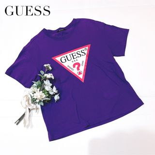 ゲス(GUESS)のGUESS ゲス　ロゴTシャツ　半袖　パープル　紫　レディース　(Tシャツ(半袖/袖なし))