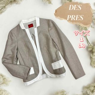 DES PRES - DES PRES トゥモローランド ベージュ リネン混 ノーカラージャケット