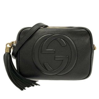 グッチ(Gucci)のGUCCI(グッチ) ショルダーバッグ ソーホー 308364 黒 タッセル レザー(ショルダーバッグ)