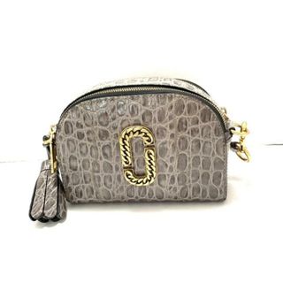 MARC JACOBS - MARC JACOBS(マークジェイコブス) ショルダーバッグ美品  ザ ステータス M0010223 グレー×ダークグレー 型押し加工/タッセル/ストラップ着脱可 レザー