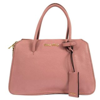 ミュウミュウ(miumiu)のmiumiu(ミュウミュウ) ハンドバッグ - RL103C ライトピンク×ピンク レザー(ハンドバッグ)