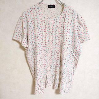 tricot COMME des GARCONS タック 小花柄 コットンリネン 半袖Ｔシャツ カットソー AD2003 マルチカラー レディース トリココムデギャルソン【中古】4-0513S△