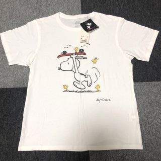 ユニクロ(UNIQLO)の新品　スヌーピー  ユニクロ　Tシャツ　M   白(Tシャツ(半袖/袖なし))
