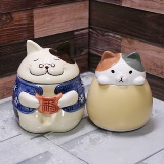 ■ 猫型　フタ付　マグカップ　急須　SUPPORI MUG 　計２個セット ■