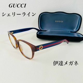 グッチ(Gucci)のGUCCI 伊達メガネ GG0040O ロゴ シェリーライン　ケース付き(サングラス/メガネ)