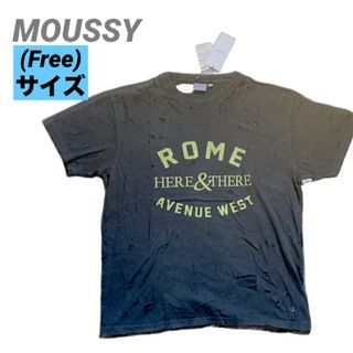 マウジー(moussy)の新品　MOUSSY マウジー　ダメージ　Tシャツ ブラック　Free 匿名発送(Tシャツ(半袖/袖なし))