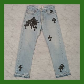 クロムハーツ(Chrome Hearts)のLevi's 505（W33 / 84cm）クロスパッチカスタム(デニム/ジーンズ)