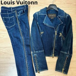 ルイヴィトン(LOUIS VUITTON)のルイヴィトン デニム セットアップ インディゴ LV 金具 38 M(Gジャン/デニムジャケット)