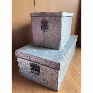 ブリキ製 大箱 収納ケース 大型ボックス 手作り 昭和レトロ くじか ブリキ製 大箱 収納ケース 大型ボックス 手作り 昭和レトロ くじか