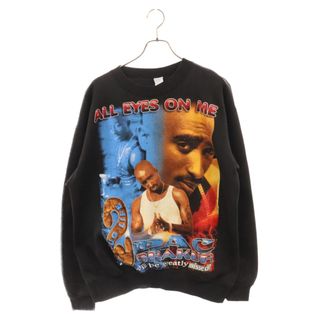 VINTAGE ヴィンテージ 90s 2PAC ラッププリント スウェット トレーナー ブラック(スウェット)