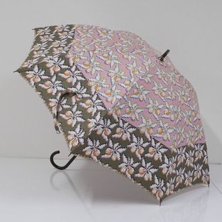 エピス(EPICE)の日傘 EPICE エピス 晴雨兼用日傘 USED美品 アート フラワー ピンク 北欧 高級 UV 遮光 50cm A0769(傘)