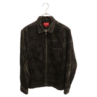 シュプリーム(Supreme)のSUPREME シュプリーム 20AW Snakeskin Corduroy Zip Up Shirt スネークスキン コーデュロイ ジップアップ ジャケット シャツ ブラック(フライトジャケット)