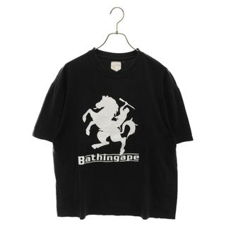 ナンバーナイン(NUMBER (N)INE)のNUMBER (N)INE ナンバーナイン 00s ×a bathing ape bape 本人期 redisun フロントロゴプリント クルーネック半袖Tシャツ ブラック(Tシャツ/カットソー(半袖/袖なし))