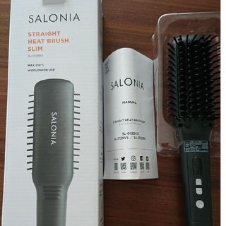 SALONIA ストレートヒートブラシスリム SL-012BKS(ヘアアイロン)