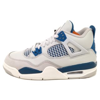 ナイキ(NIKE)のNIKE ナイキ GS Air Jordan 4 Retro Industrial Blue エアジョーダン4 レトロ インダストリアルブルー ハイカットスニーカー レディース HF4281-141 ホワイト ブルー US5Y/23.5cm(スニーカー)