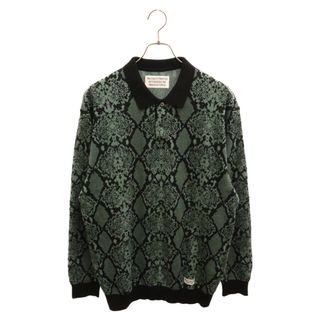 WACKO MARIA - WACKO MARIA ワコマリア 23AW PYTHON KNIT POLO SHIRT ニット ポロ 長袖 シャツ グリーン 23FW-WMK-KN21