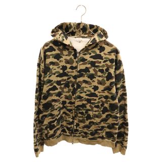 アベイシングエイプ(A BATHING APE)のA BATHING APE アベイシングエイプ 90S 初期 shall never kill ape エイプカモ スウェット ジップアップパーカー カーキ/ブラウン](パーカー)