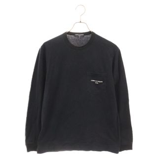 コムデギャルソン(COMME des GARCONS)のCOMME des GARCONS HOMME コムデギャルソンオム 21AW ロゴ プリント フロント ポケット 長袖カットソー Tシャツ ブラック HH-T010(Tシャツ/カットソー(七分/長袖))