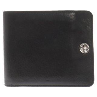 クロムハーツ(Chrome Hearts)のCHROME HEARTS クロムハーツ 1SNAP CROSS BALL BUTTON WALLET 1スナップクロスボールボタンウォレット 二つ折り財布 レザー ブラック(折り財布)